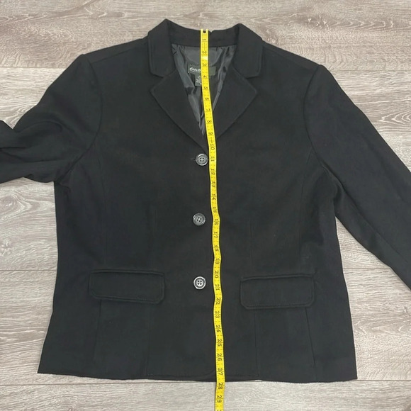 Eddie Bauer Black Wool Blazer Lined Single Breast Notch Collar Size 20 - Picture 9 of 15